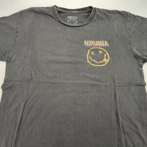 Nirvana Band Casual Crew Neck Graphic Shirt Adult Mens Size Large L Gray Multi